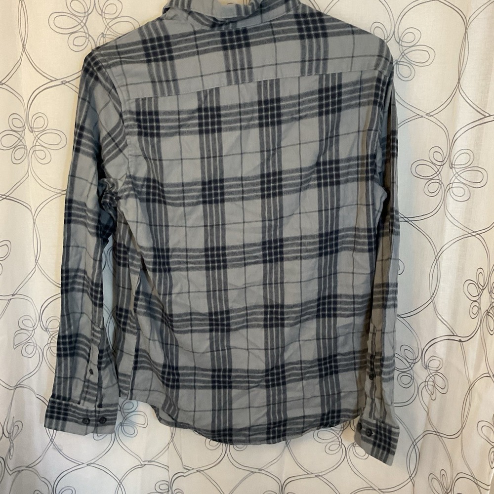 Men's Midweight Flannel Long Sleeve Button-Down Goodfellow & Co Gray Plaid Small